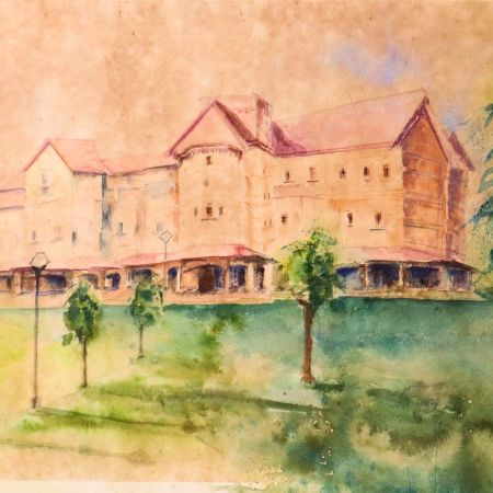 Hand-Painted Water Colour Paper Painting for Decoration