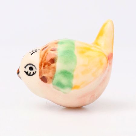 Yellow Green Ceramic Bird Modern Kids Cabinet Knob