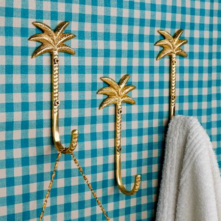 Golden Brass Tree Wall Hooks For Hanging- Pack of 3