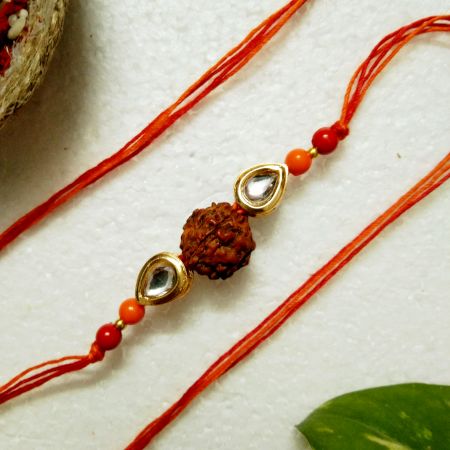 Kundan, Acrylic Beads Beads Rakhi for Festive Gifting
