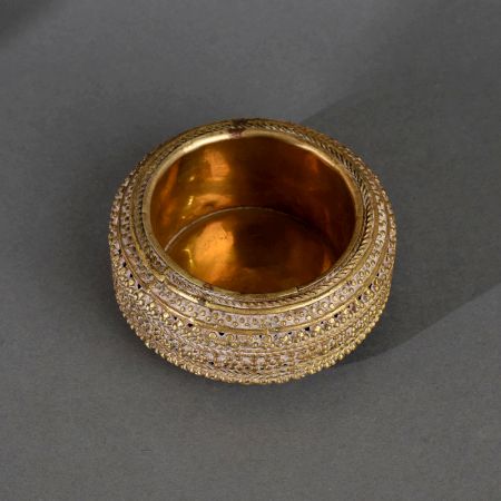 Beautiful Engraved Brass Ashtray in Tribal Art