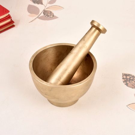 Vintage Decorative Brass Pestle and Mortar for Vintage Decor