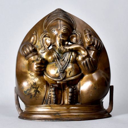 Vintage Handmade Brass Lord Ganesha Plate for Wall Hanging