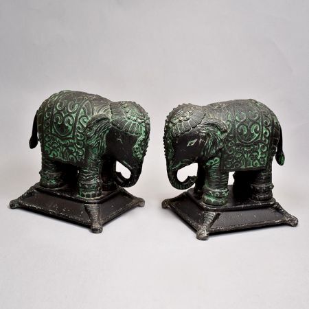 Pair Of Beautiful Elephant Of Metal Material
