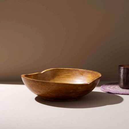 Elegant Curved Wooden Bowl