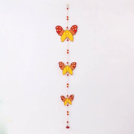 Handmade Wooden Butterfly Wall Hanging for Home Decor - Red-Yellow, Blue-Yellow