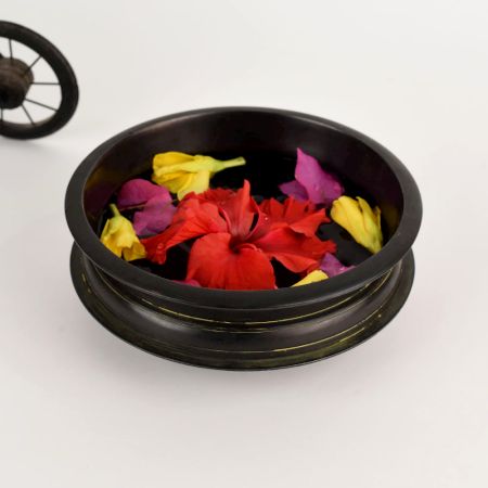 Colorful Floral Handmade Brass Urli for Decor