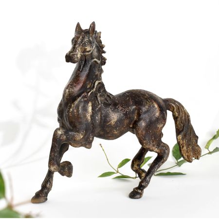 Majestic Iron Brass Horse Statue for Decor