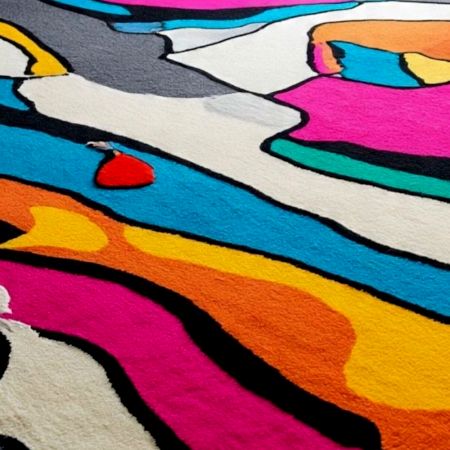 Handtufted Vivid Wave Abstract Wool Rug