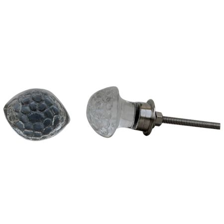 Clear Tortoise Glass Drawer Knob