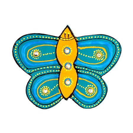 Handcrafted Folk Butterfly Wooden Fridge Magnet Kitchen Decor