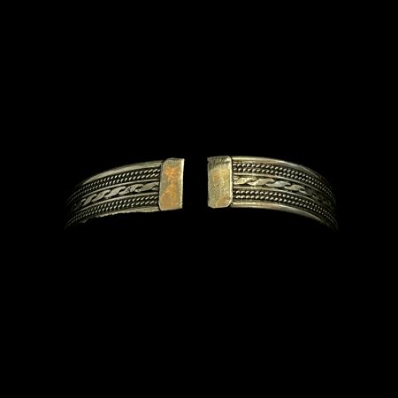 OM Namah Shivaya Oxidised 92.5 Sterling Silver Cuff Kada For Men