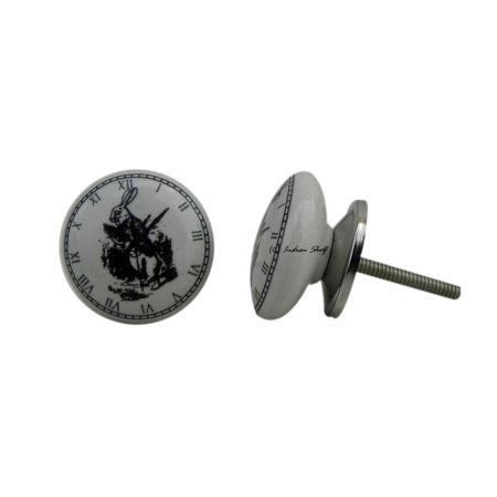 Rabbit Clock Ceramic Knob