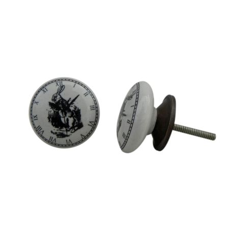 Rabbit Clock Ceramic Knob