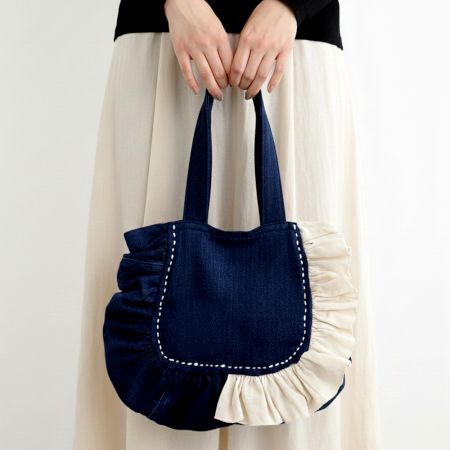 Handmade Ruffled Handheld Statement Bag