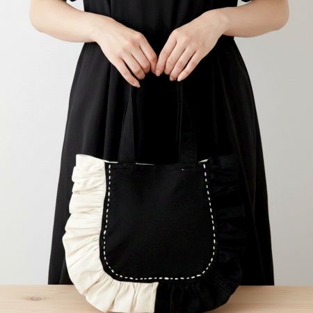 Handmade Ruffled Handheld Statement Bag