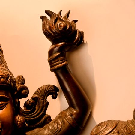 Handcrafted Brass Antique Lord Shiva Devi Parvati Dancing Statue