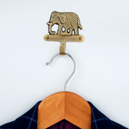 Handcrafted Brass Elephant Wall Hook