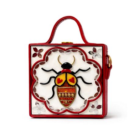 Lady Bird Lippan Art Handcrafted Square Sling Bag