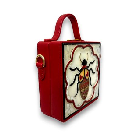Lady Bird Lippan Art Handcrafted Square Sling Bag