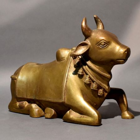 Traditional Nandi Bull Statue Handcrafted Brass