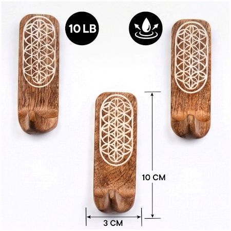 Wooden Decorative Adhesive Wall Key And Towel Holder