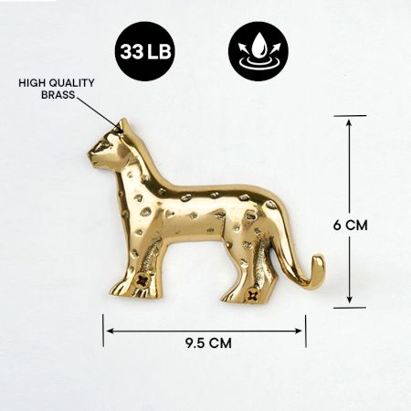 Handmade Gold Brass Leopard Wall Hook for Keys