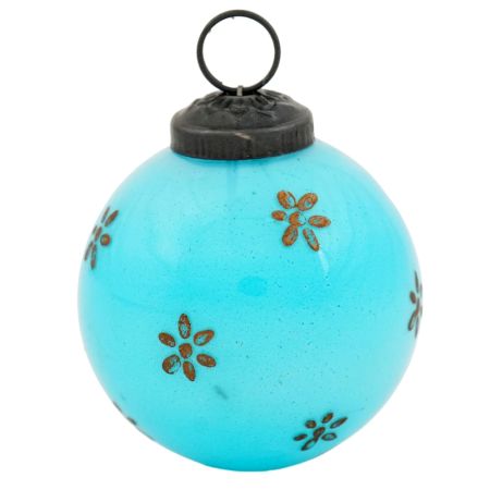 Vintage Turquoise Glass Hanging Ornament