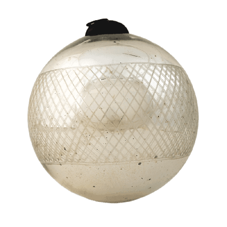Round Antique Silver Mercury Glass Christmas Ornament