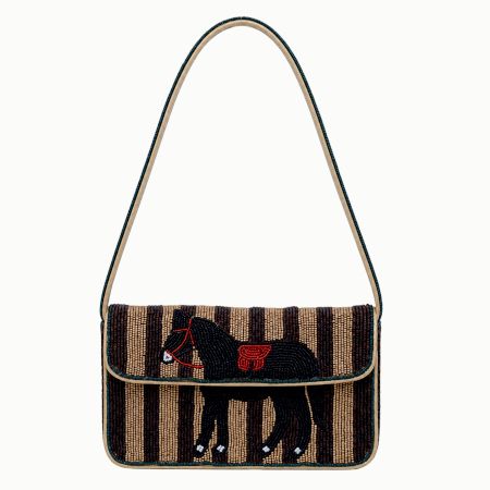 Handcrafted Luxury Beaded Horse Shoulder Bag