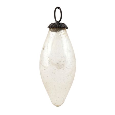 Silver Vintage style Mercury Glass Christmas Ornament