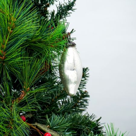 Silver Vintage style Mercury Glass Christmas Ornament