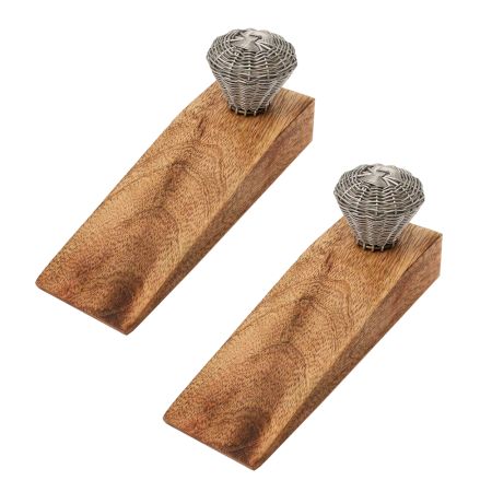 2 Pieces Aluminium Wire Wooden Door Stopper