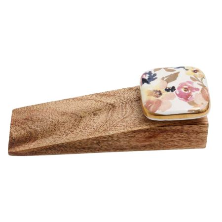 2 Pieces Rose Ceramic Door Cabinet Ceramic Wooden Door Stopper