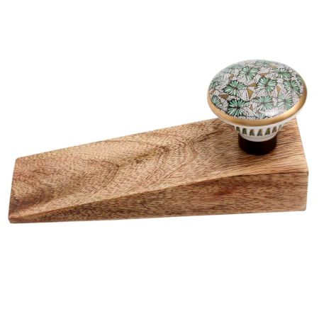 2 Pieces Green Butterfly Swarm Ceramic Wooden Door Stopper