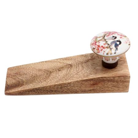 2 Pieces Birds Ceramic Wooden Door Stopper