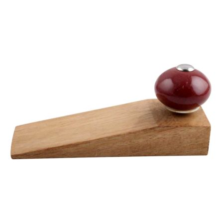 2 Pieces Cherry Round Ceramic Wooden Door Stopper