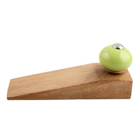 2 Pieces Lime Round Ceramic Wooden Door Stopper