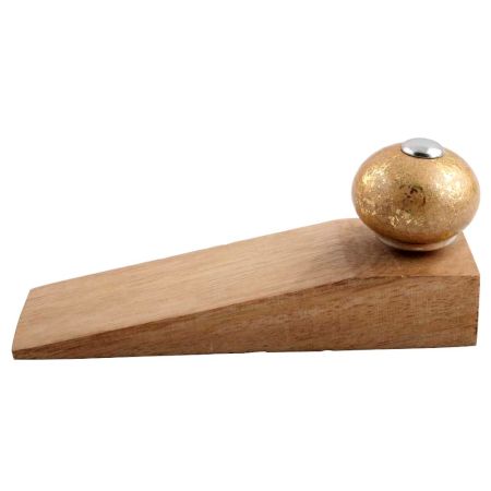 2 Pieces Golden Ceramic Wooden Door Stopper