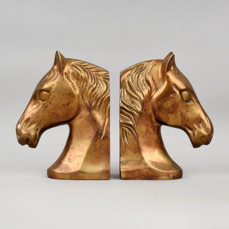 Handcrafted Brass Horse Head Pair Decorative Vastu Showpiece
