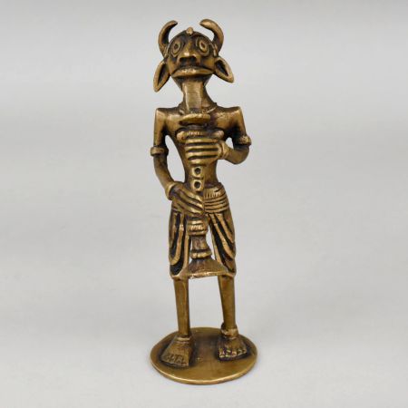 Handcrafted Brass Tribal Musician Murti Folk Art Showpiece