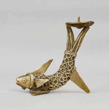 Handcrafted Brass Fish Diya Candle Holder Decorative Stand