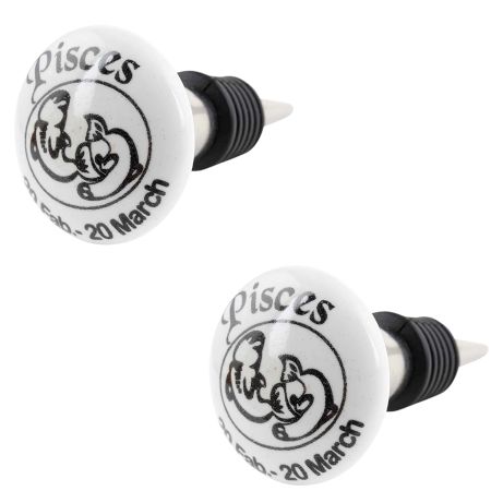 2 Pieces Pisces Flat Ceramic Wine Bottle Stopper
