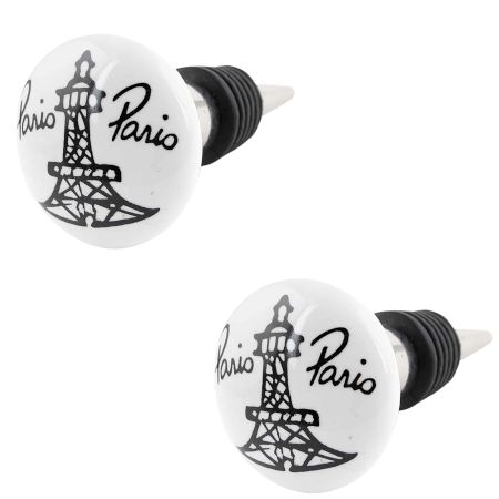 2 Pieces Paris Eiffel Tower Flat Wine Bottle Stopper