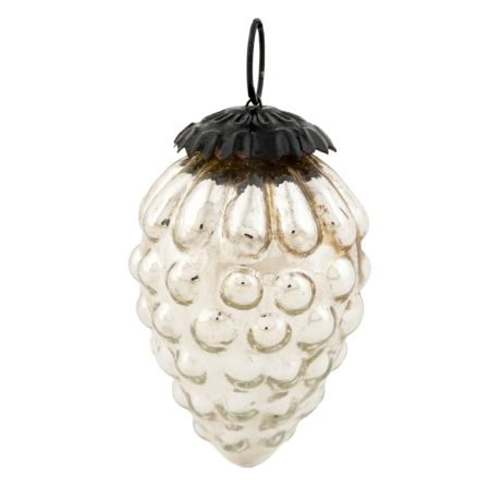 Vintage Style Silver Glass Ornament