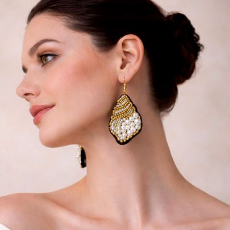Handmade Jewelry Pearl Beaded Drop Earrings