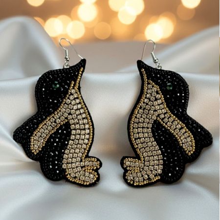 Handmade Jewelry Black Gold Designer Earrings