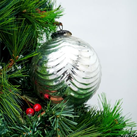 Silver Vintage Mercury Glass Christmas Ornament