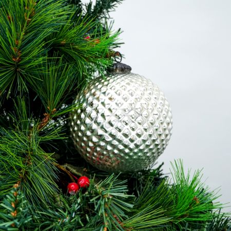 Silver Vintage Mercury Glass Christmas Ball Ornament