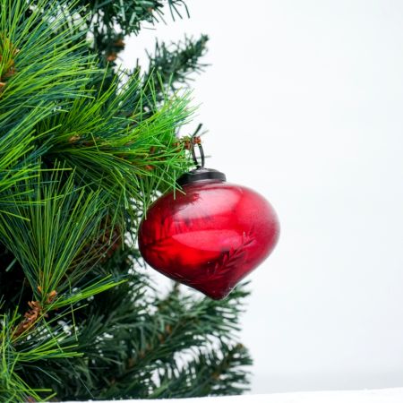 Vintage Red Style Onion Design Glass Ornament